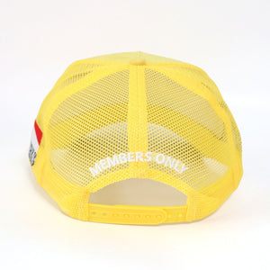 22 Moto Yellow Suede “Take The Risk” Trucker Hat