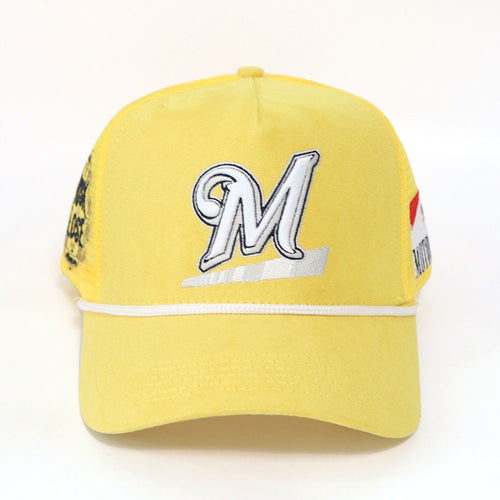 22 Moto Yellow Suede “Take The Risk” Trucker Hat